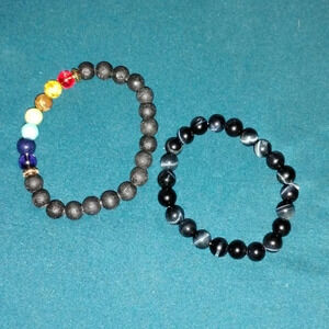 2 beaded- stone-‎ bracelets
